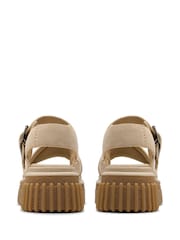 Clarks Ecru Suede Evamar Wish Sandals - Bild 6 von 7