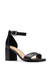 Clarks Black Leather Ezoria Mae Sandals - Image 3 of 7