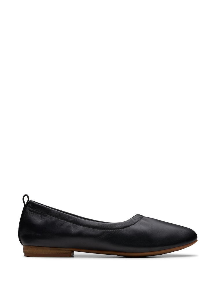 Clarks Black Wide Fit (E) Leather Fawna Soft Shoes - Image 1 of 7