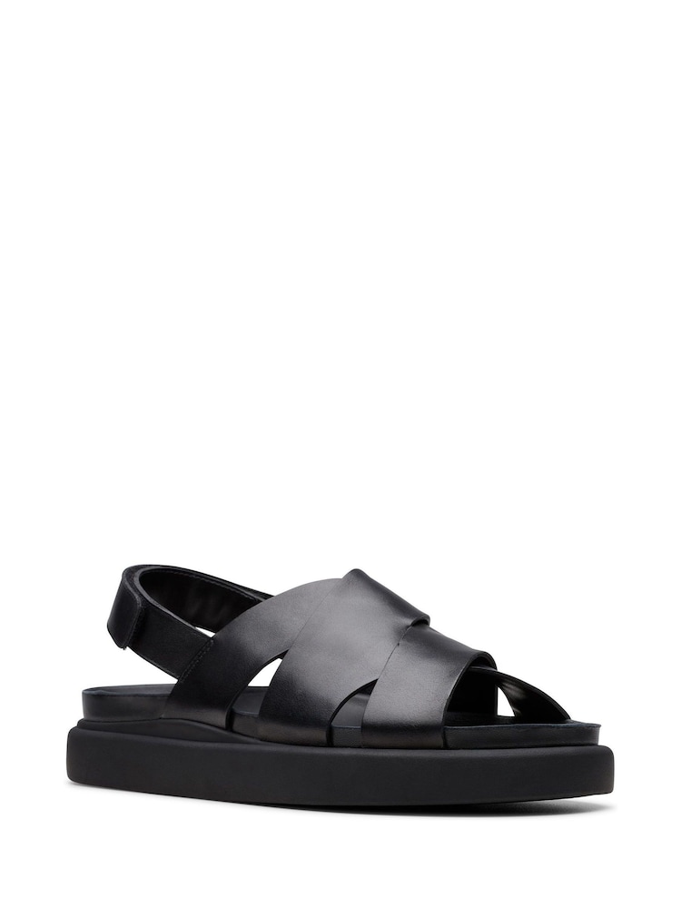 Clarks Black Leather Aristella Sun Sandals - Image 3 of 7