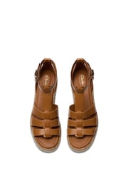 Clarks Brown Leather Coledale Sun Sandals - Image 6 of 7
