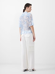 French Connection White Crinkle Catrina Hallie Top - Image 2 of 4