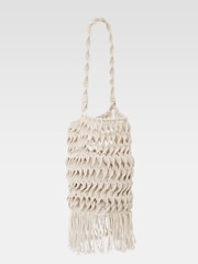 French Connection Brown 100% Cotton Macrame Bag - Image 1 of 3