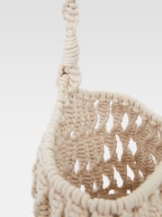 French Connection Brown 100% Cotton Macrame Bag - Image 3 of 3