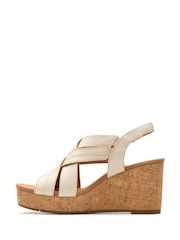 Clarks Cream Standard Fit (D) Leather Sabina Sling Sandals - Image 2 of 7