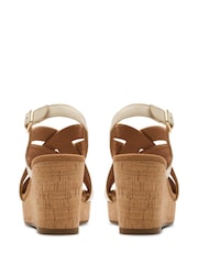Clarks Cream Standard Fit (D) Leather Sabina Sling Sandals - Image 5 of 7