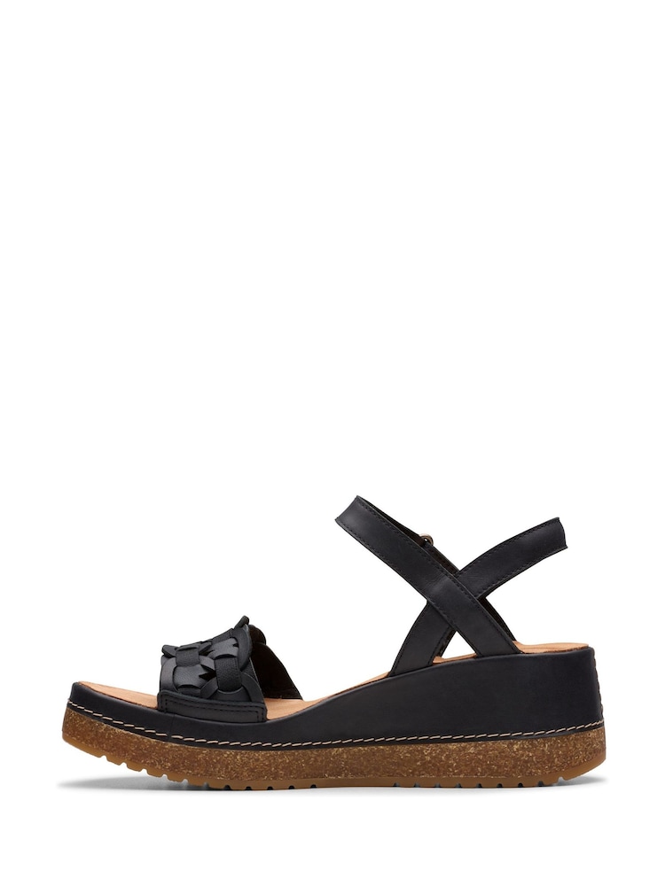 Clarks Black Wedge Multi Kassanda Bar Sandals - Image 2 of 7