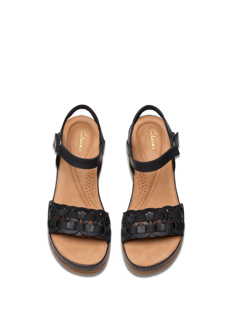 Clarks Black Wedge Multi Kassanda Bar Sandals - Image 5 of 7