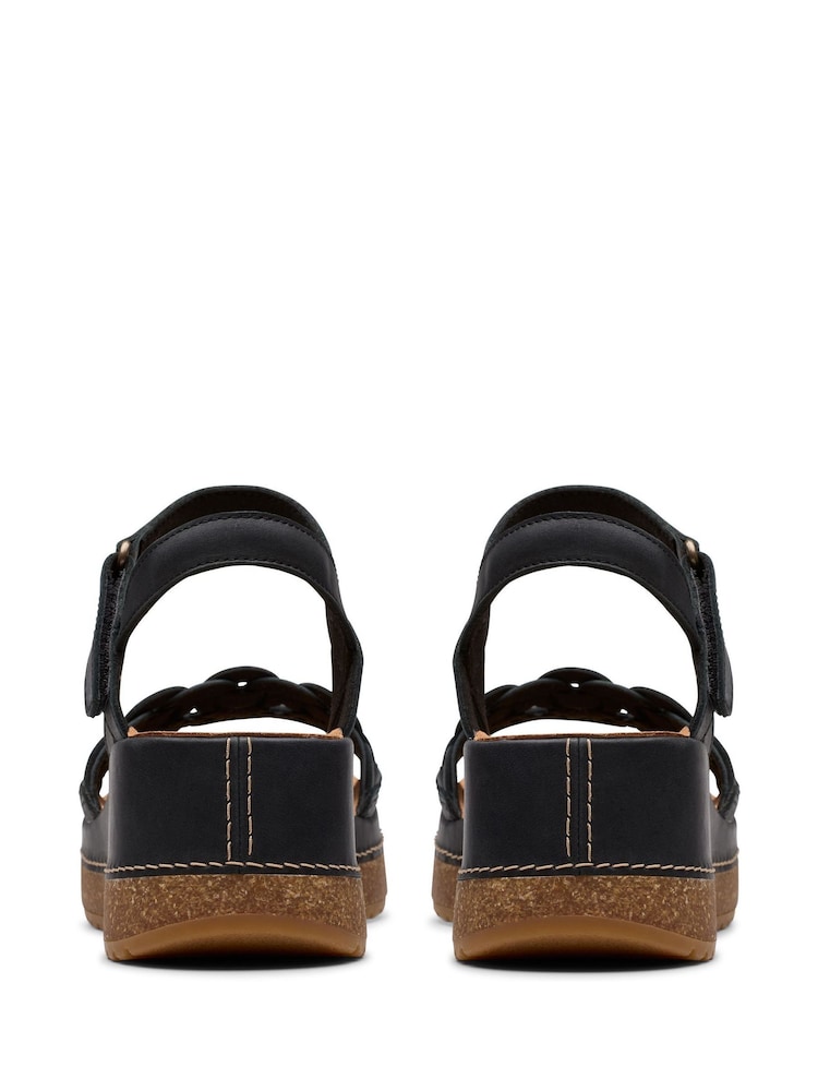 Clarks Black Wedge Multi Kassanda Bar Sandals - Image 6 of 7