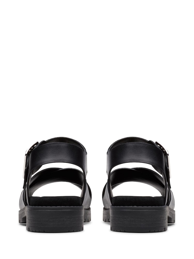 Clarks Black Leather Orinoco Cross Sandals - Image 5 of 7