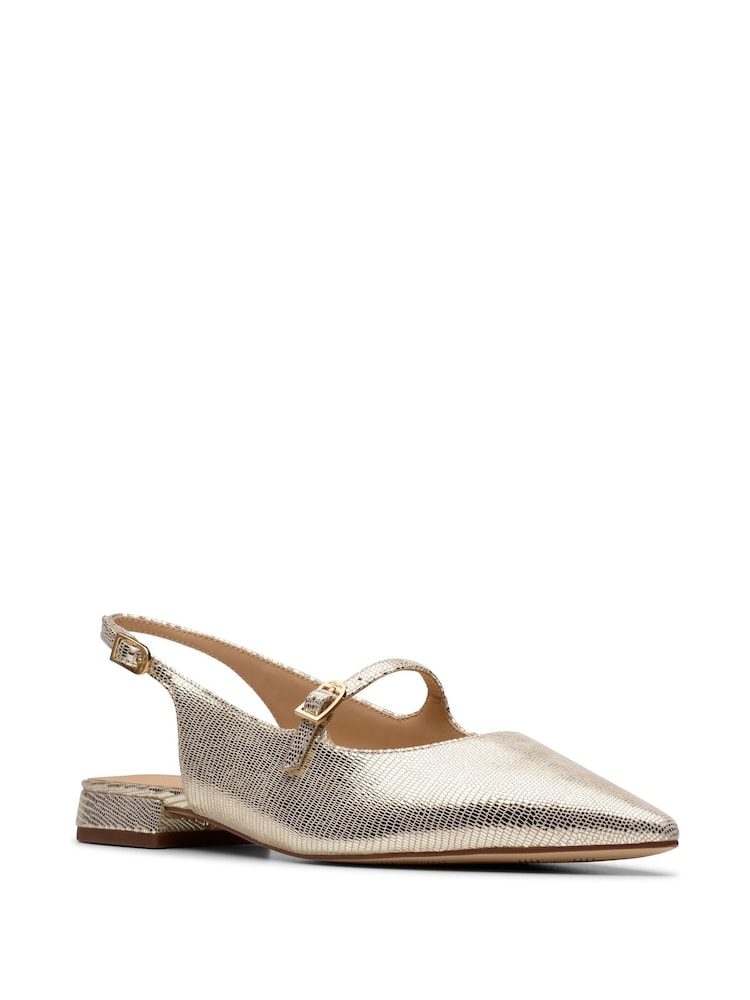 Clarks Gold Leather Sensa 15 Sligback Shoes - Image 3 of 7
