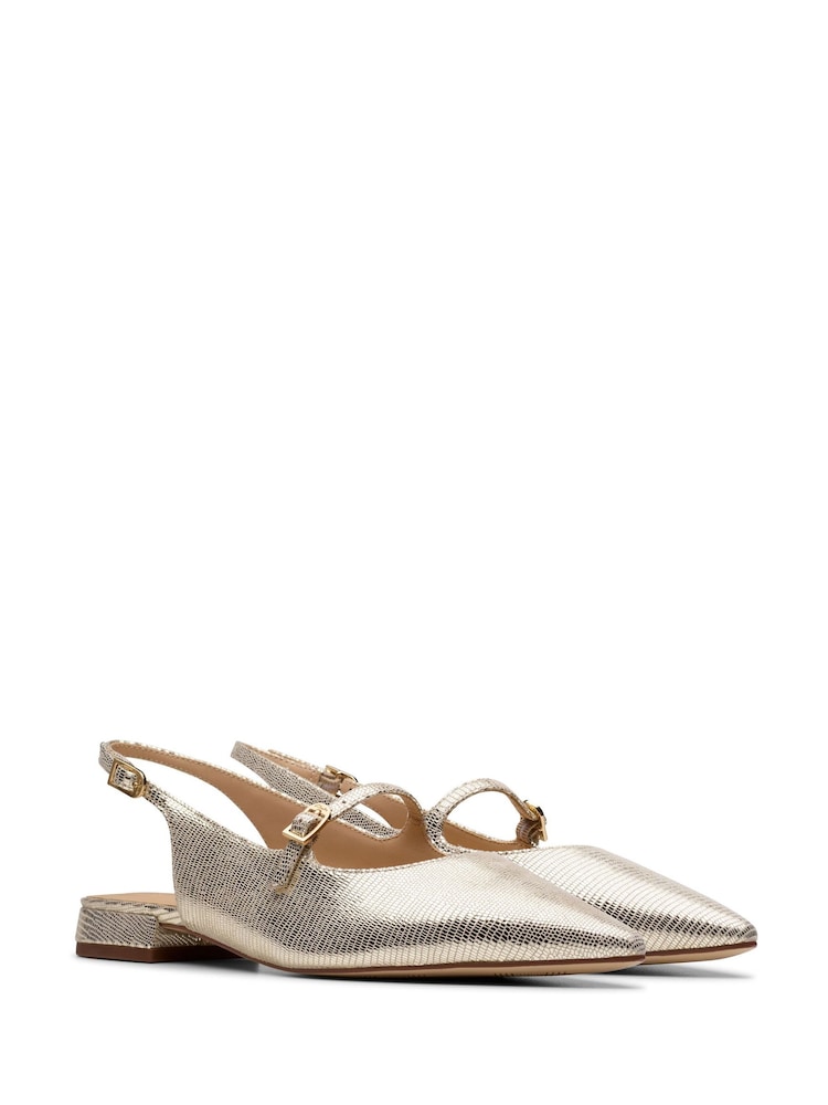 Clarks Gold Leather Sensa 15 Sligback Shoes - Image 4 of 7
