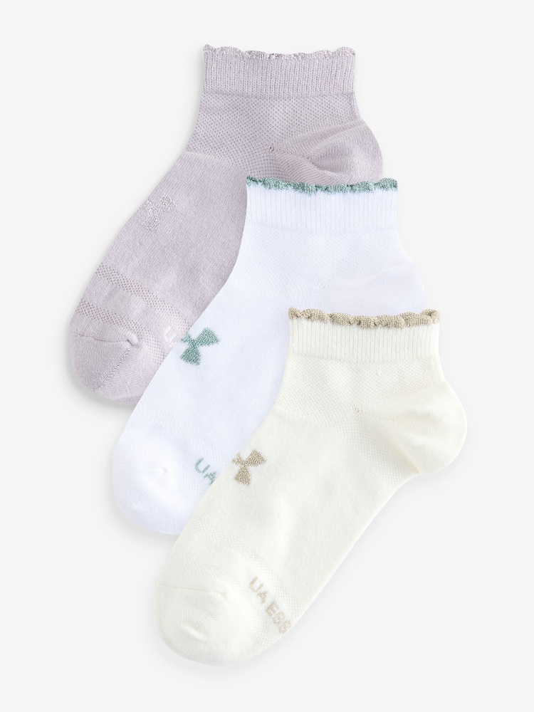 Under Armour Grey Essential Low Cut Socks 3 Pack - Image 1 of 4