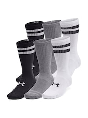 Under Armour White Essential Crew Socks 6 Pack - Image 1 of 4