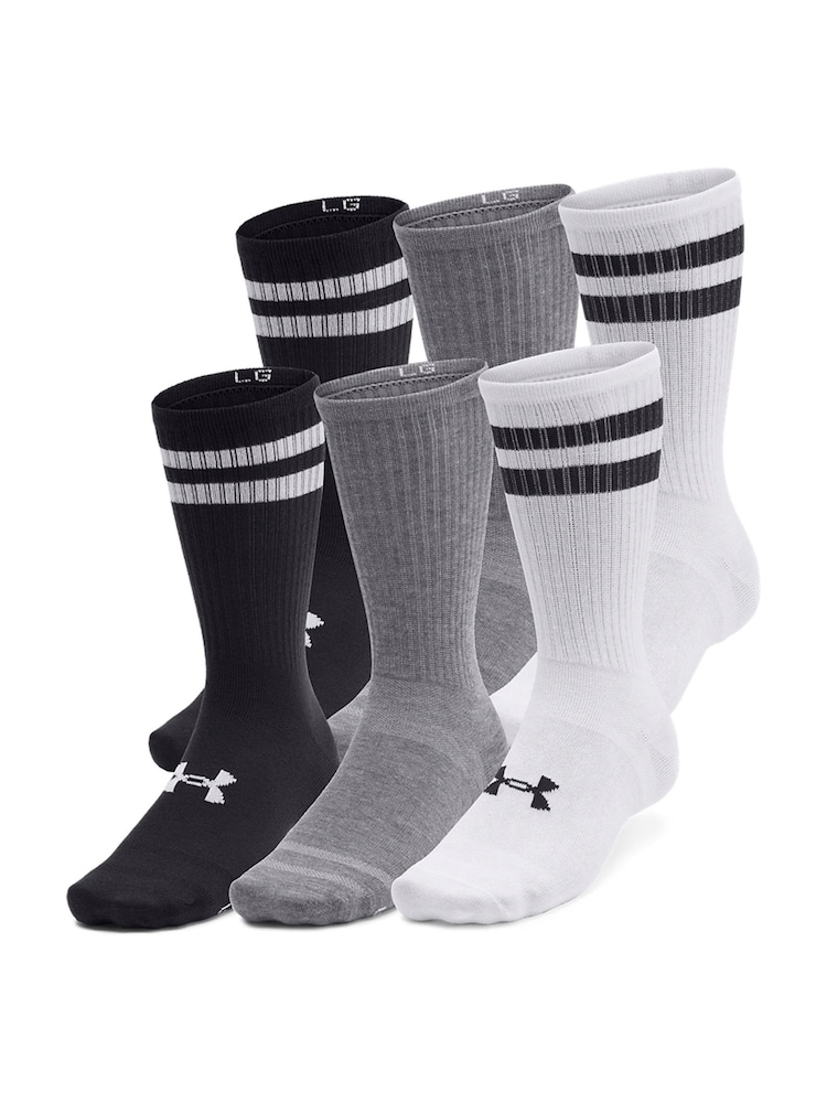 Under Armour White Essential Crew Socks 6 Pack - Image 1 of 4