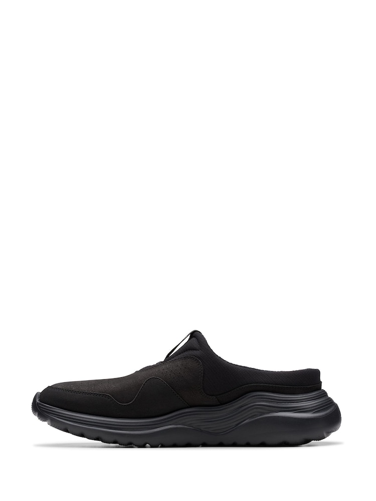 Clarks Black Nubuck Lt360 Mule Shoes - Image 2 of 7