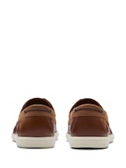 Clarks Tan Bratton Leather Boat Shoes - Image 2 of 5