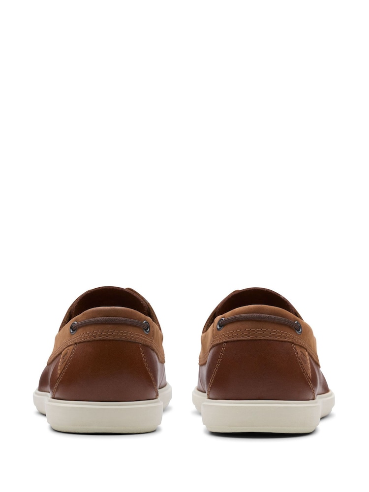 Clarks Tan Bratton Leather Boat Shoes - Image 2 of 5