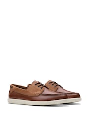 Clarks Tan Bratton Leather Boat Shoes - Image 3 of 5