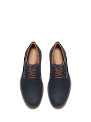 Clarks Blue Wide Fit (H) Nubuck Monahan Plain Shoes - Image 6 of 8