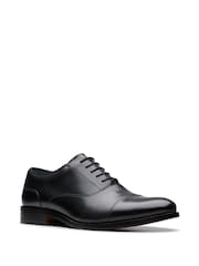 Clarks Black Leather Craft James Cap Shoes - Image 3 of 7