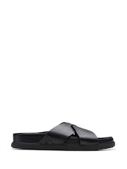 Clarks Black Leather Torford Cross Sandals - Image 1 of 7