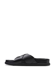Clarks Black Leather Torford Cross Sandals - Image 2 of 7