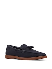 Clarks Blue Suede Torford Tassel Shoes - Image 3 of 8