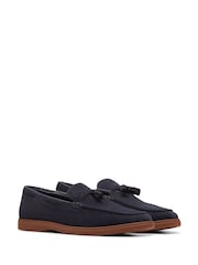 Clarks Blue Suede Torford Tassel Shoes - Image 4 of 8