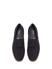 Clarks Blue Suede Torford Tassel Shoes - Image 5 of 8