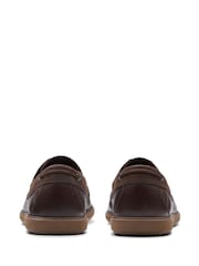 Clarks Dark Brown Bratton Leather Boat Shoes - Image 5 of 7