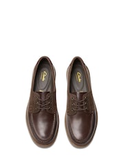 Clarks Dark Brown Bratton Leather Boat Shoes - Image 6 of 7