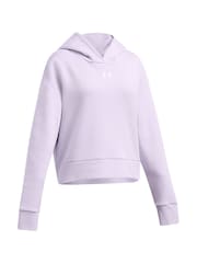 Under Armour Purple Bolt Rival Fleece Crop Hoodie - Image 3 of 3