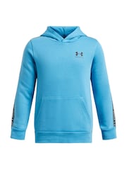 Under Armour Blue Icon Taped Fleece Hoodie - Image 1 of 2