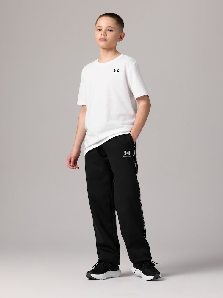 Under Armour Black Icon Taped Fleece Joggers - Image 1 of 9