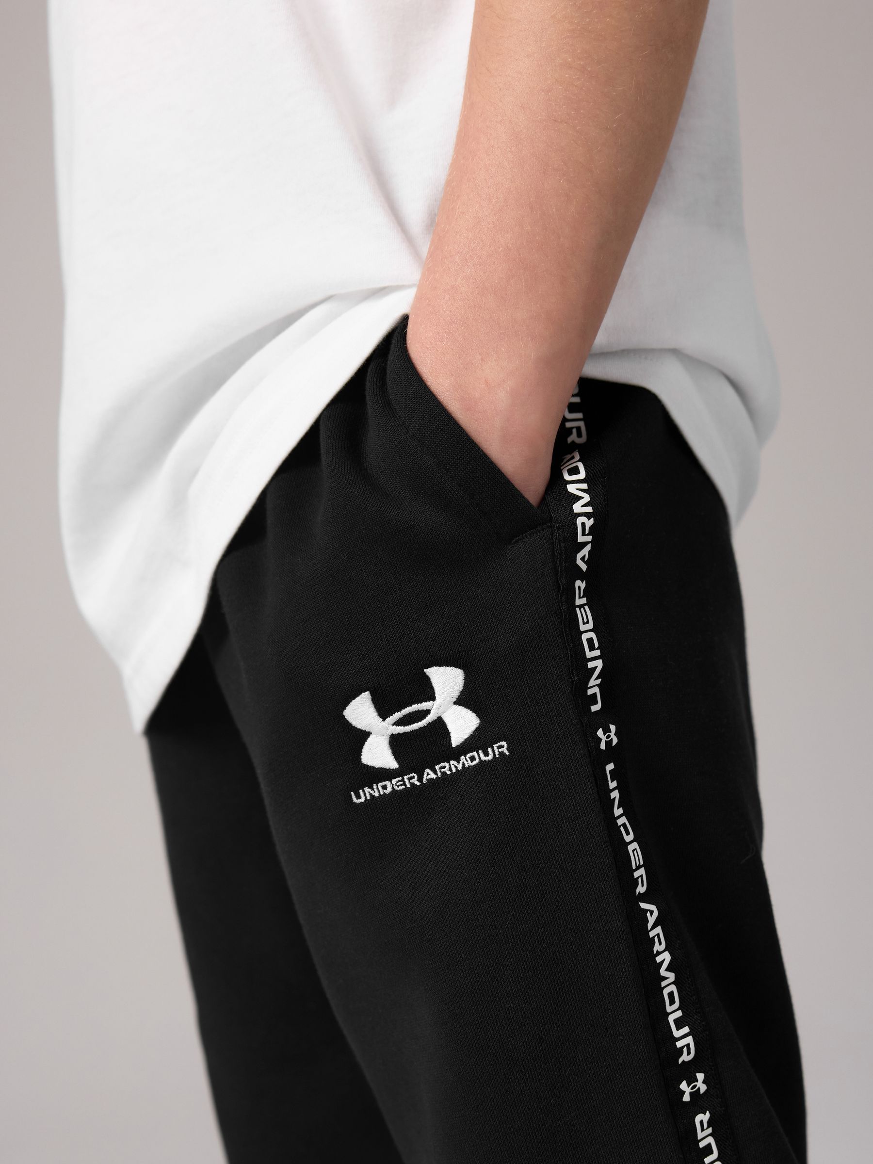 Buy Under Armour Black Icon Taped Fleece Joggers from Next USA