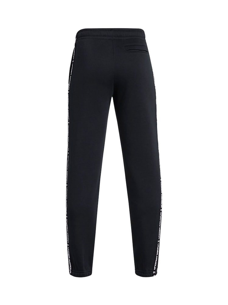 Under Armour Black Icon Taped Fleece Joggers - Image 9 of 9