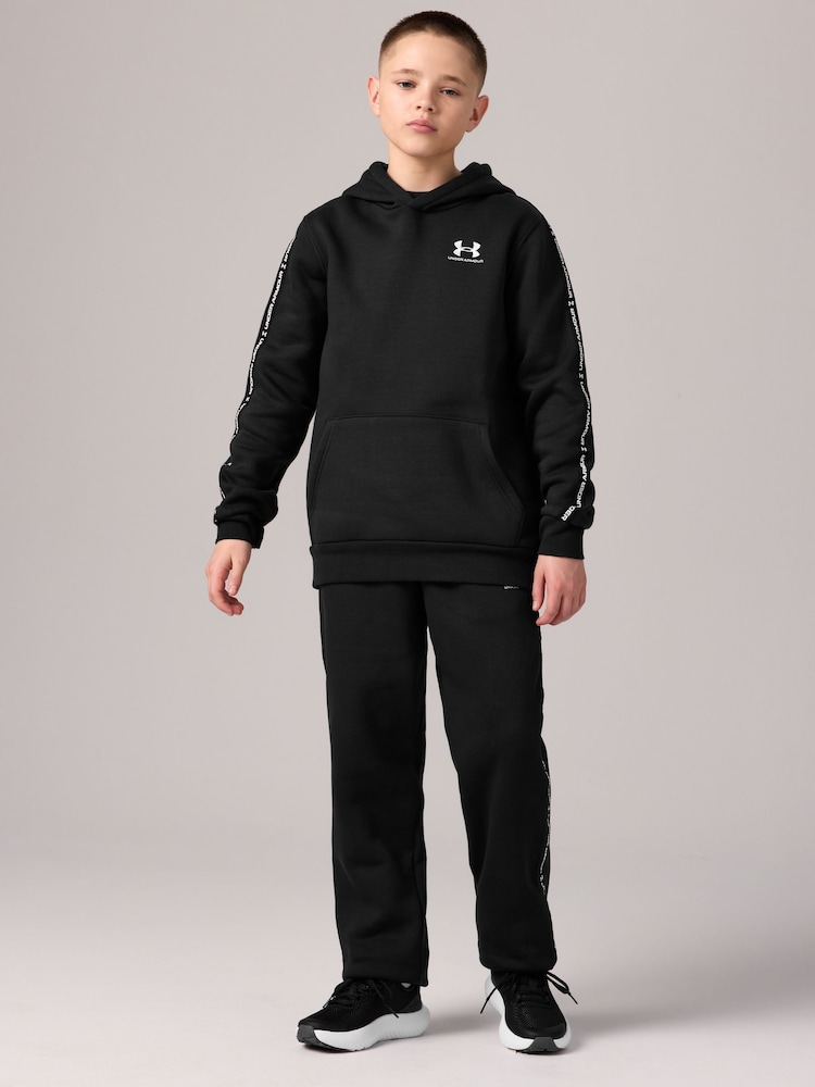Under Armour Black Icon Taped Fleece Hoodie - Image 1 of 12 Under Armour Black Icon Taped Fleece Hoodie - Image 1 of 12