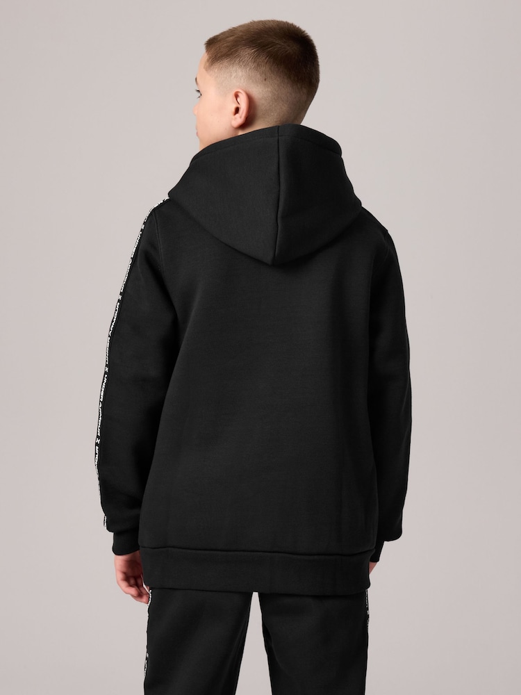 Under Armour Black Icon Taped Fleece Hoodie - Image 2 of 12 Under Armour Black Icon Taped Fleece Hoodie - Image 2 of 12
