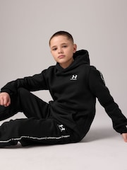 Under Armour Black Icon Taped Fleece Hoodie - Image 7 of 12