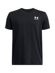 Under Armour Black Sportstyle Taped Short Sleeve T-Shirt - Image 1 of 2
