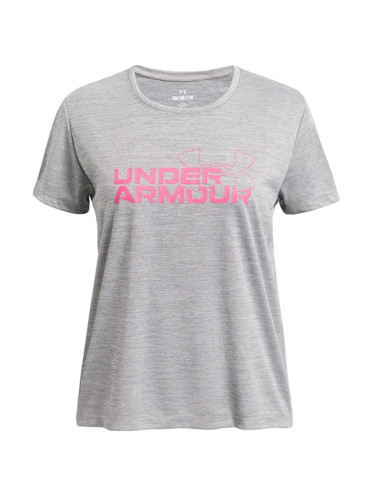 Under Armour Grey Tech Twist Logo Short Sleeve T-Shirt - Image 1 of 2 Under Armour Grey Tech Twist Logo Short Sleeve T-Shirt - Image 1 of 2