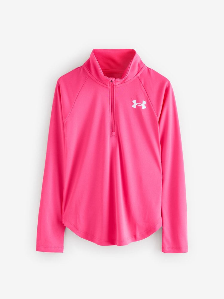 Under Armour Pink Tech Graphic 1/2 Zip Sweatshirt - Image 1 of 2