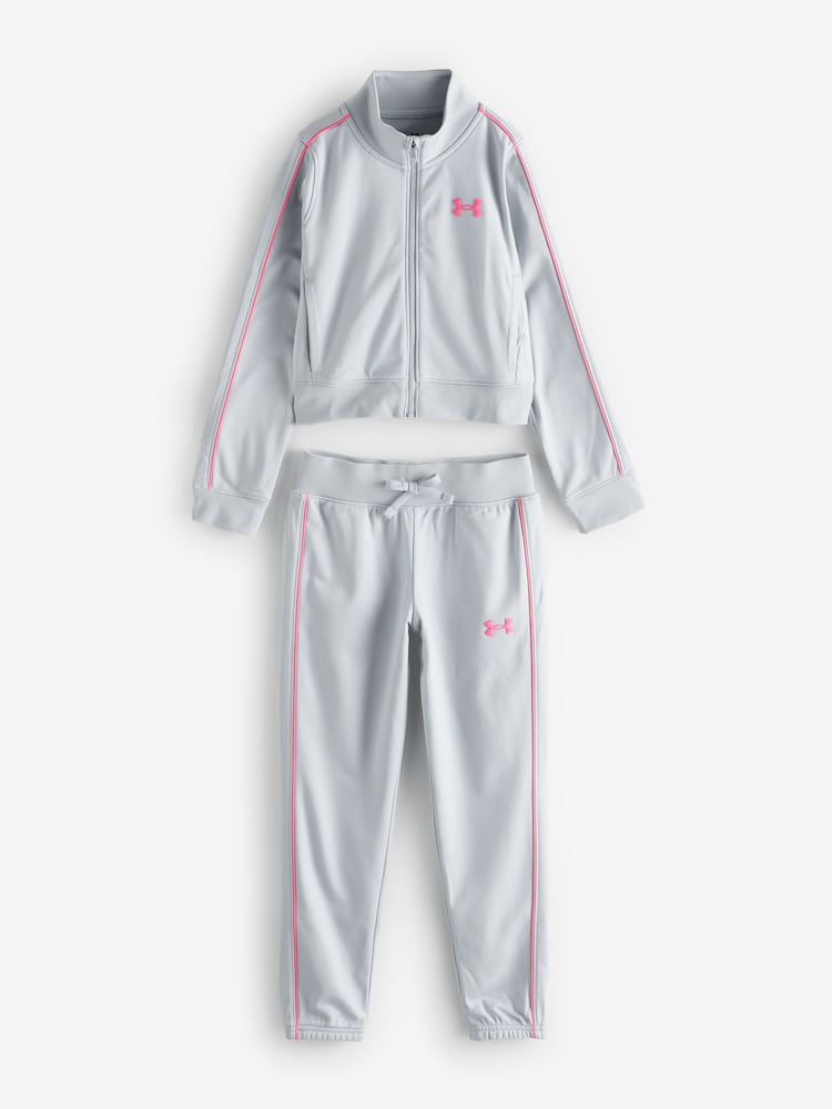 Under Armour Grey Icon Knit Crop Tracksuit - Image 1 of 1