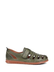 Pavers Green Leather Fisherman Sandals - Image 1 of 5