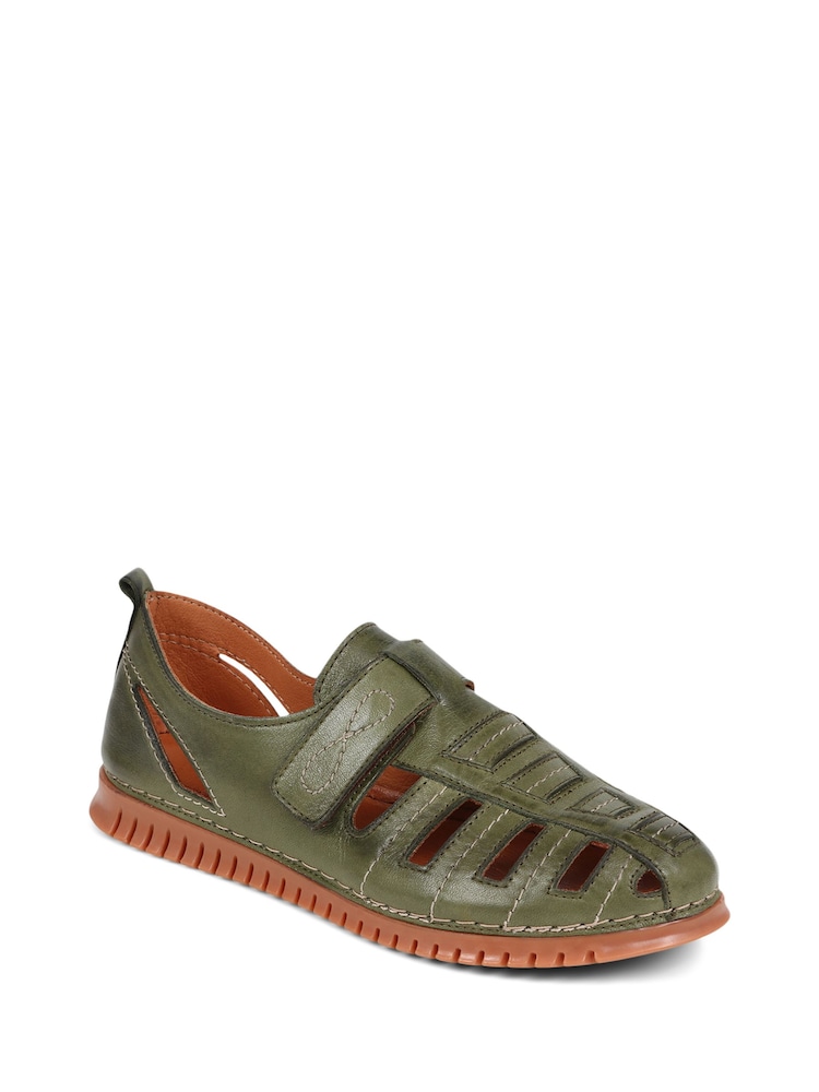 Pavers Green Leather Fisherman Sandals - Image 2 of 5