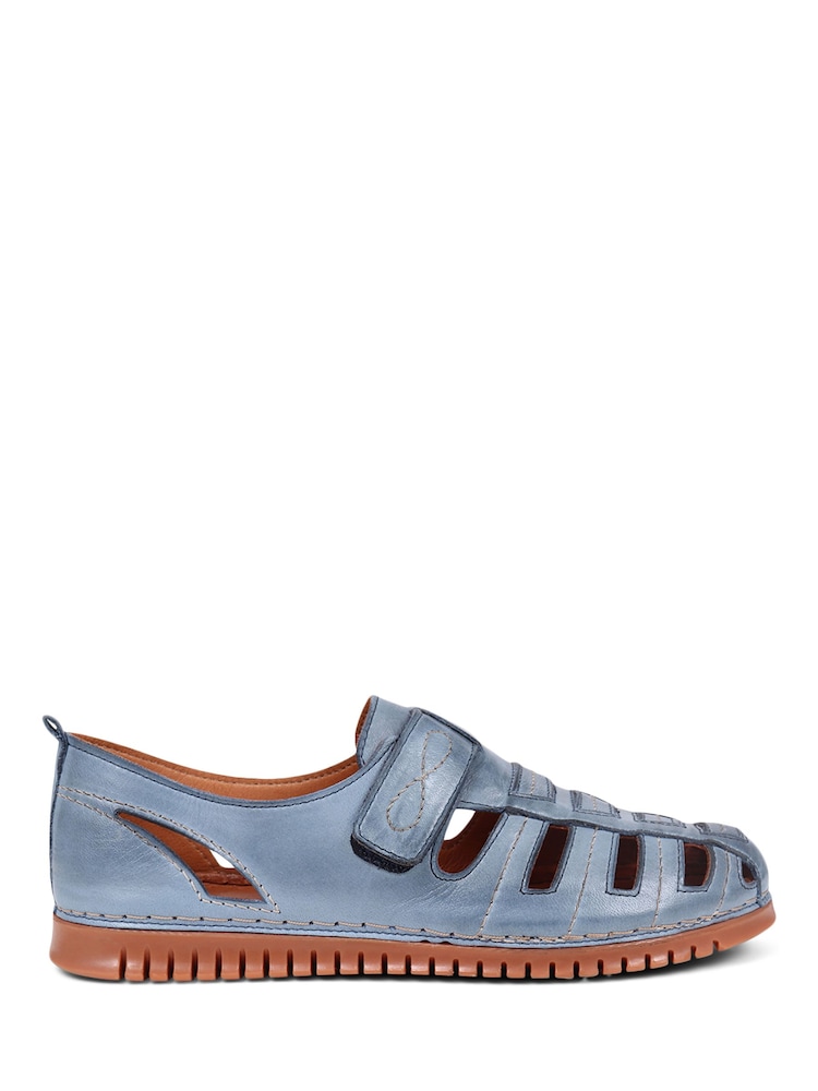 Pavers Blue Leather Fisherman Sandals - Image 1 of 5