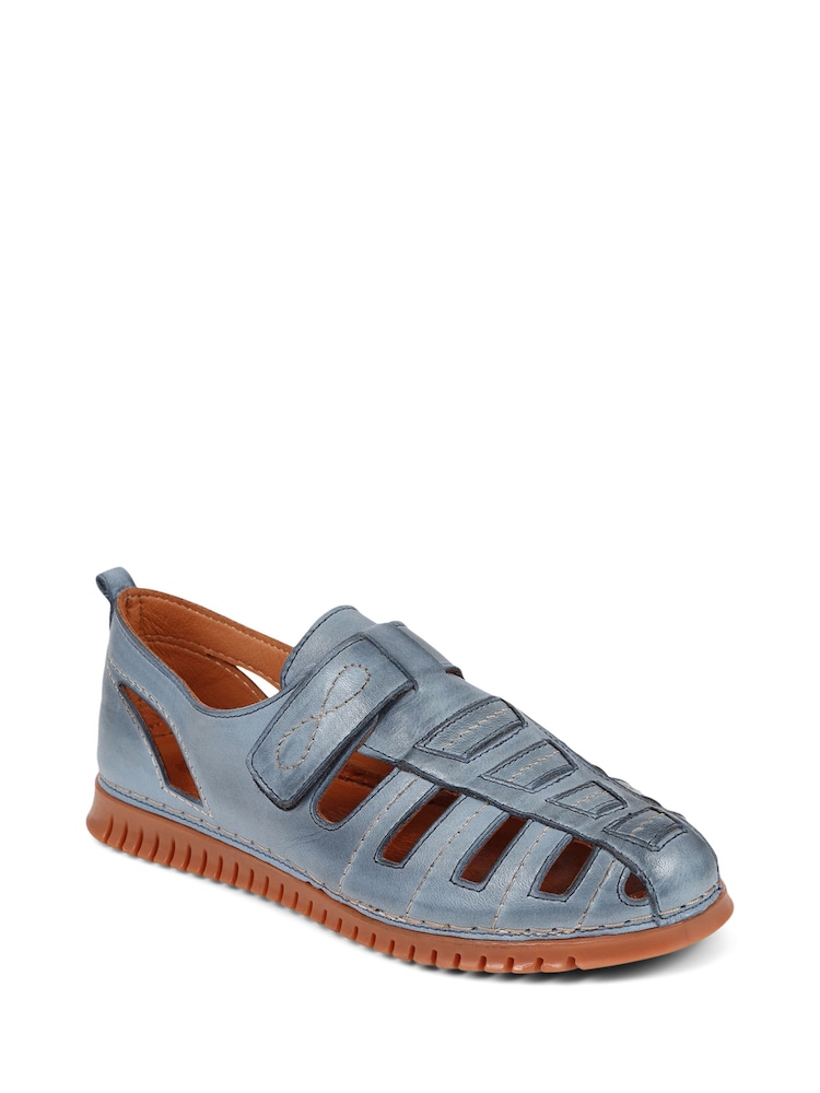 Pavers Blue Leather Fisherman Sandals - Image 2 of 5