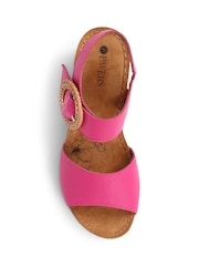 Pavers Pink Leather Wedge Sandals - Image 4 of 5