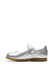Clarks Silver Standard Fit (F) Drew Tap Toddler Shoes - Image 2 of 7